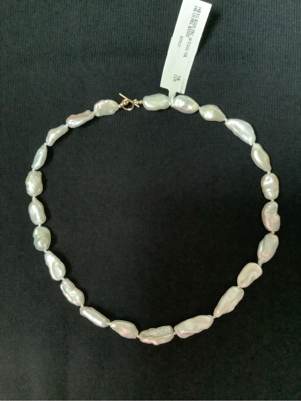NEW 14K Gold clasp Keshi Pearls Irregular Baroque Boho Pearl Necklace
